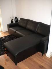 Black Leather Corner Suite
