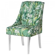 Lulu Italian Multicoloured Green Leaf Patterned Dining Chair